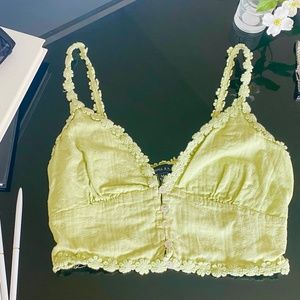 Green Floral Tank Top